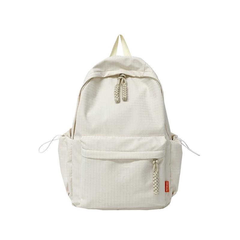 Solid Color Women's Backpack Large Capacity Student School Bag