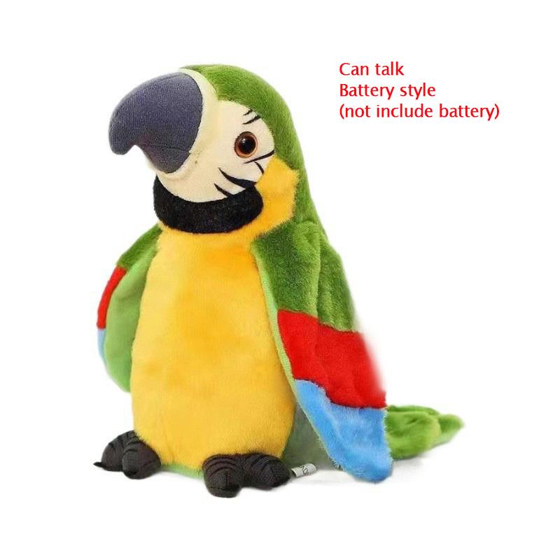 Electric Talking Parrot Plush Toy Bird Repeat What You Say Children Kids Baby Gifts зелёный