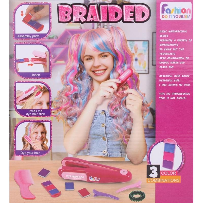 Set de Craies pour Cheveux Redresseur Coloration Peinture Mèches Accessoires