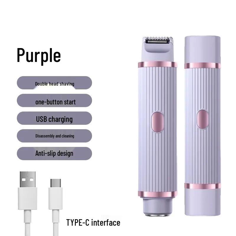 Dual-Head Electric Women's Hair Removal Shaver & Trimmer for Body and Pubic Hair