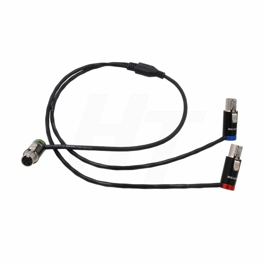 HangTon Audio Y Cable for Zaxcom QRX200 Lectrosonics SRc5P Receiver To Camera Mixer Recorder Thin TA5F TA3F 20 Inch -