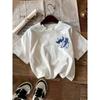 Women'S Casual And Comfortable Short-Sleeve T-Shirt with a Round Neck Featuring a Letter Shark Print