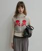 SCULPTOR Skull Zip-Up Sweater Pale Blue