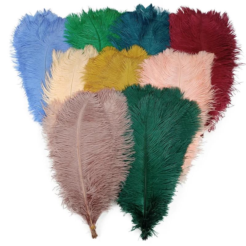 10 Pezzi Piume di Struzzo Colorate per Artigianato Piuma di Struzzo Bianca Grande Decorazione Centrotavola Carnevale Matrimonio Festa Decorazione