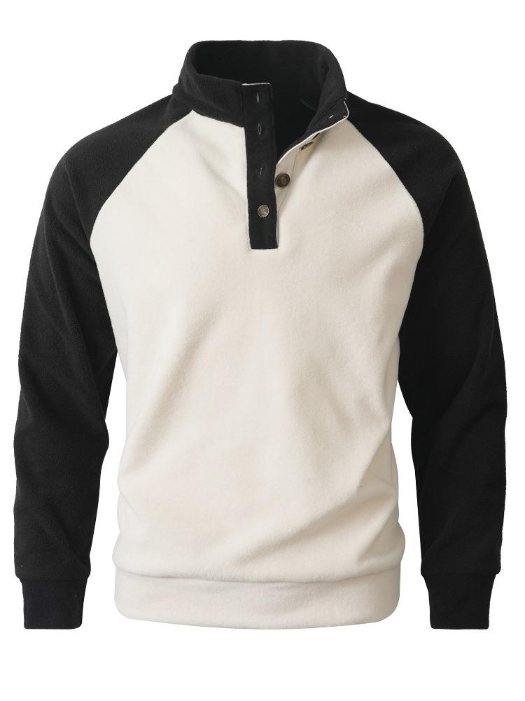 

Men s Casual Sports Pullover Four Buttons Stand-up Collar Sweater Men s Moisture Wicking Comfortable Fit Skin-friendly Breathable Tops XXL