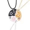 Stylish Sun Moon Star Pendant Necklace Set Decoration for Best Friend Couples Adjustable Chain Fashion Jewelry Gifts