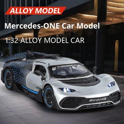 1:32 Scale Amg One Sports Car Model - Alloy Diecast Vehicle With Opening Doors Sound Light Effects Pull Back Power Kids Toy Car