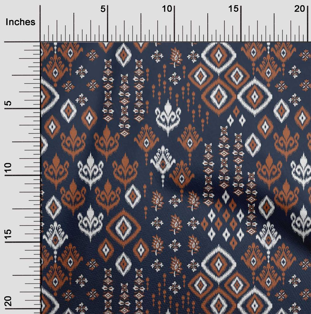 oneOone Cotton Flex Fabric Block & Geometric Ikat Print Fabric By The Yard 40 Inch