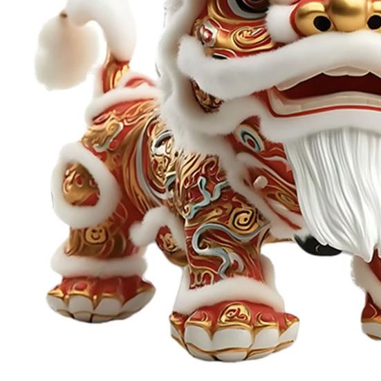 Chinese Lion Acrylic Keychain 2D Flat Car Rearview Mirror Charm Car Window Wall Door Tree Holiday Decorations