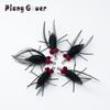 Artificial Flies 5pcs Black Artificial Insects Fly Cat Toy Teaser Stick for Changing Heads Feather Pet Toys Wand Accessories