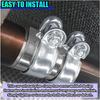2 Inch Automotive Exhaust Clamp, Stainless Steel Butt Joint Bolts Band Flanges Clamp Assembly, Universal Tube Connector Sleeve Coupler for Muffler