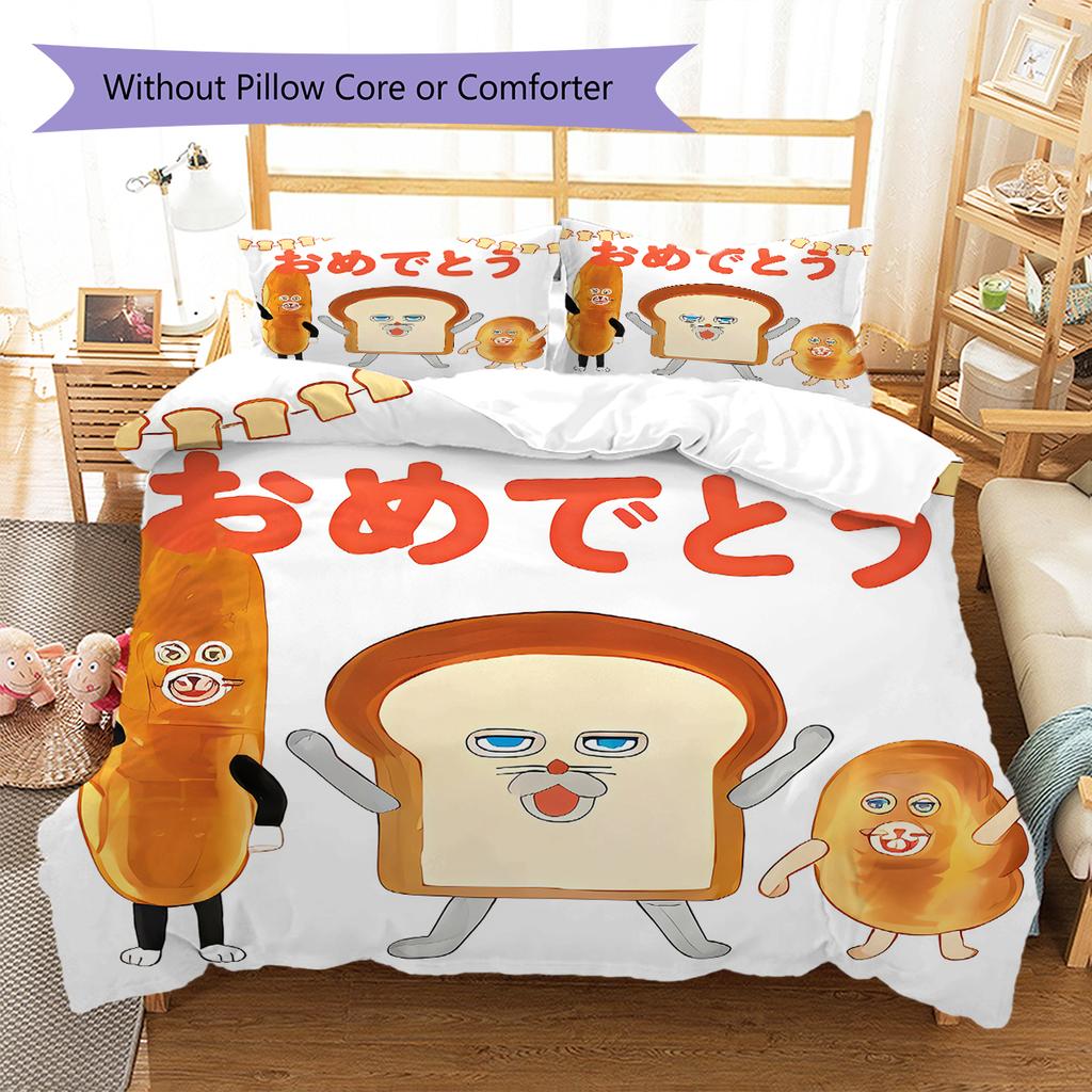 Bread Thief Pattern Bedding,Quilt Set Quilt Cover Pillowcase Home Birthday Gift (1 * Duvet Cover + 2 * Pillowcase, Without Core)