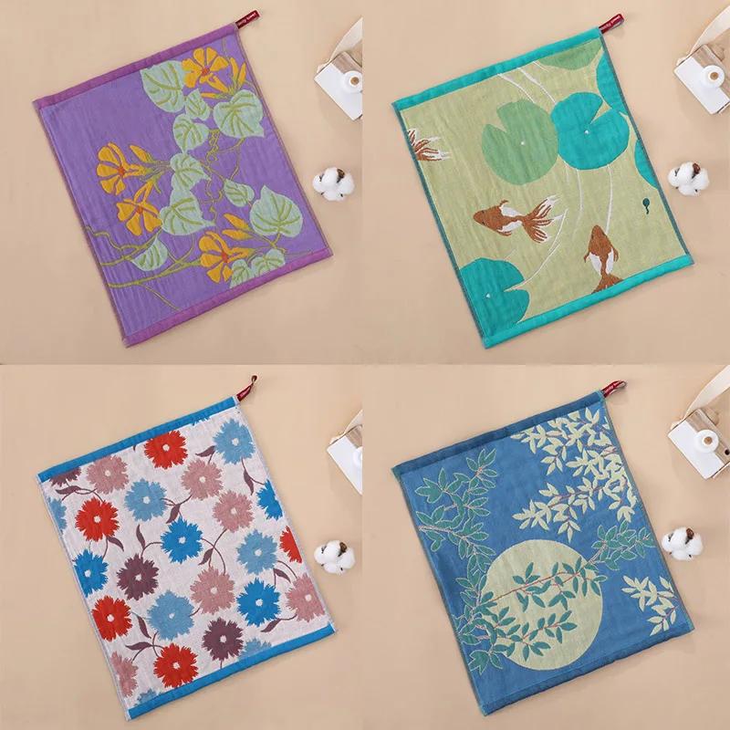 34x40cm Large Hand Towel Kitchen Towel 4Layer Cotton Gauze Pure Cotton Dish Cloth Quick Dry Decorative Tea Towel Restaurant