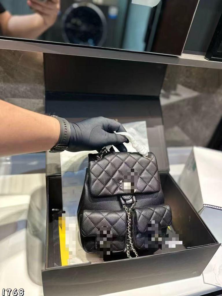 23P DUMA Mała Żabka Pikowany Skórzany Plecak - Mała Torebka na Łańcuszku