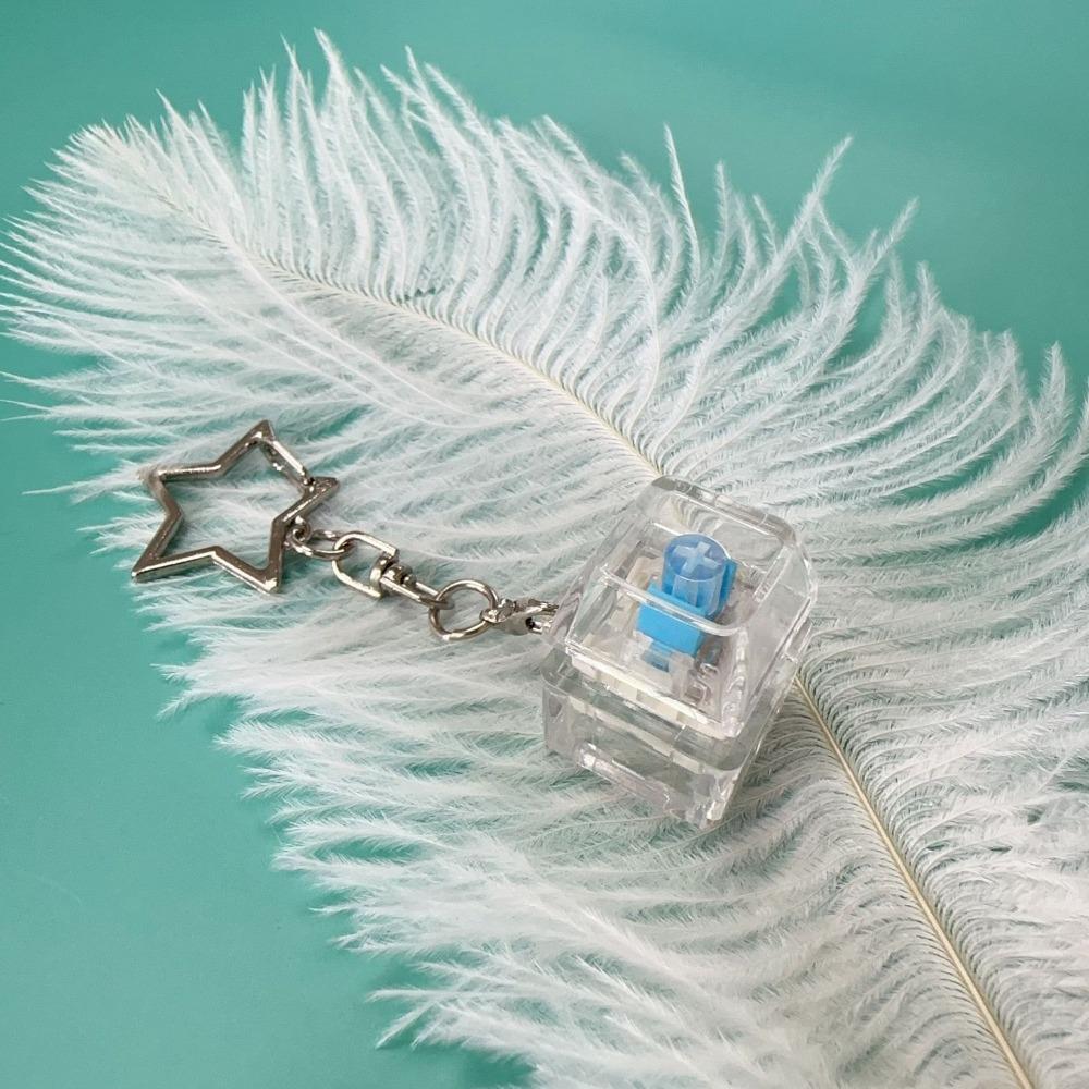 Relaxing DIY Keyboard Fidget Keychain Keys Button Keycap Finger Keyboard Caps With Light Pass The Time Pinch