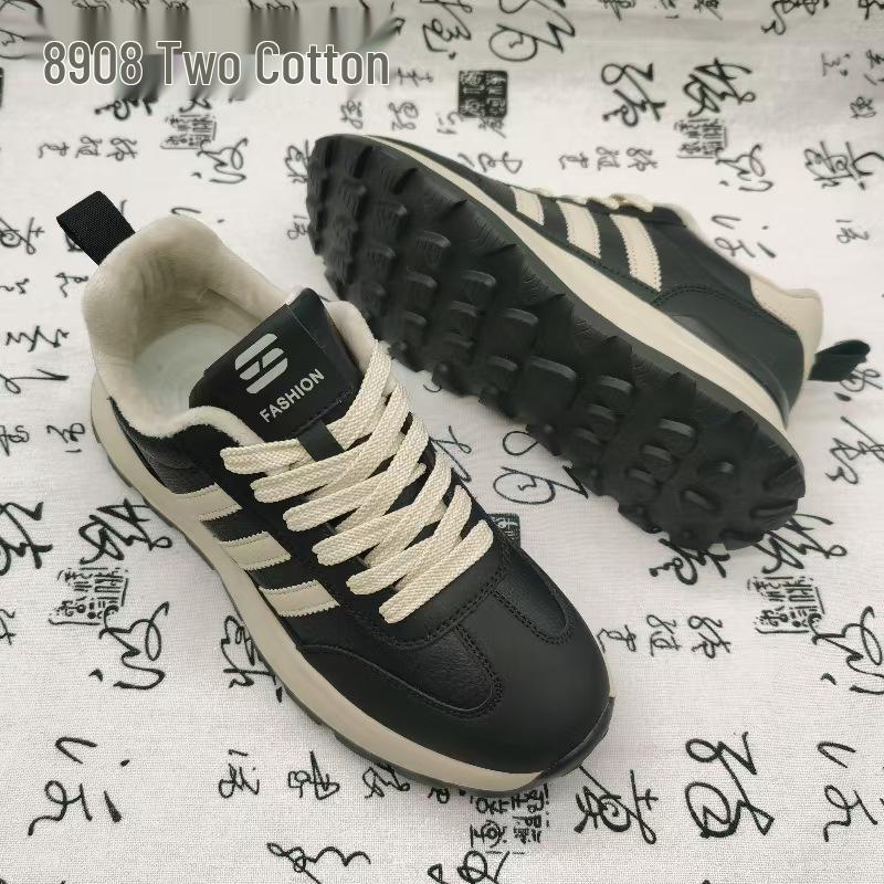 Men's 2025 Casual Leather Shoes, Winter Fleece Lined, Thickened Warm Genuine Leather Sport Shoes