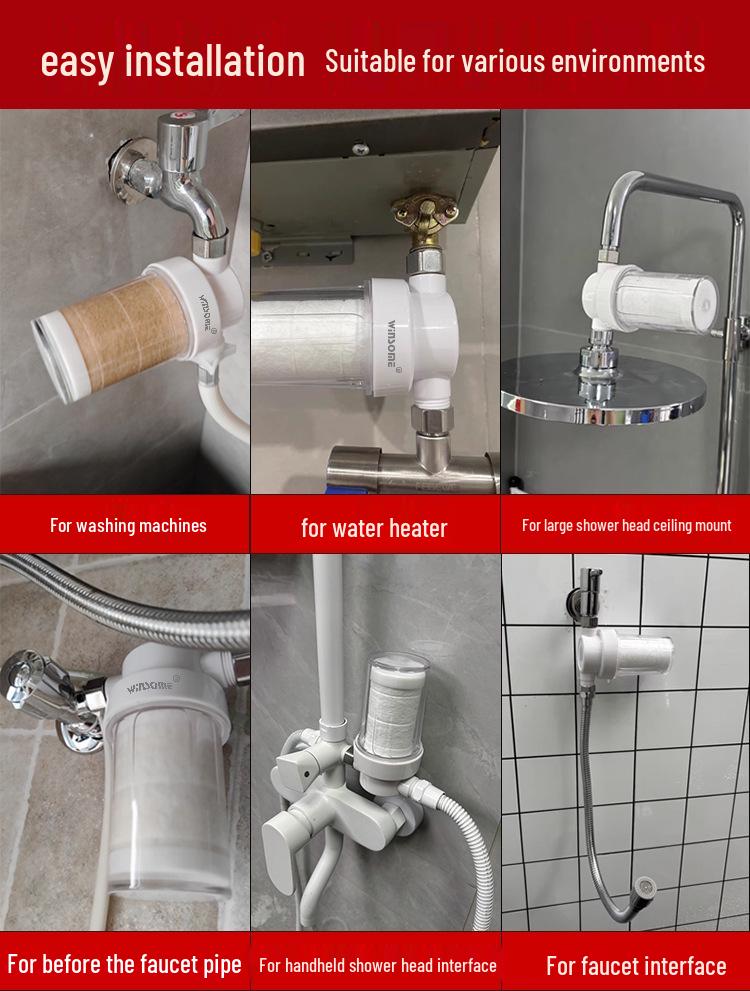 Water Filter for Heaters, Washers, Faucets, and Showers