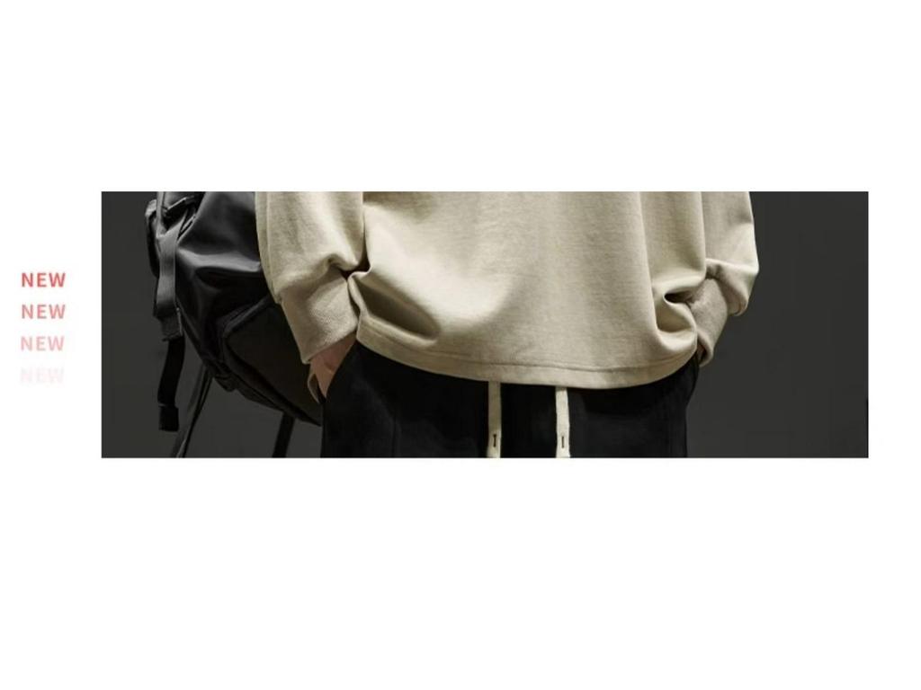 Herren Hoodie mit Rundhalsausschnitt - Neue Herbst/Winter Amerikanische Trendmarke, Lockerer Schnitt, Ohne Kapuze, Lässiges Oberteil