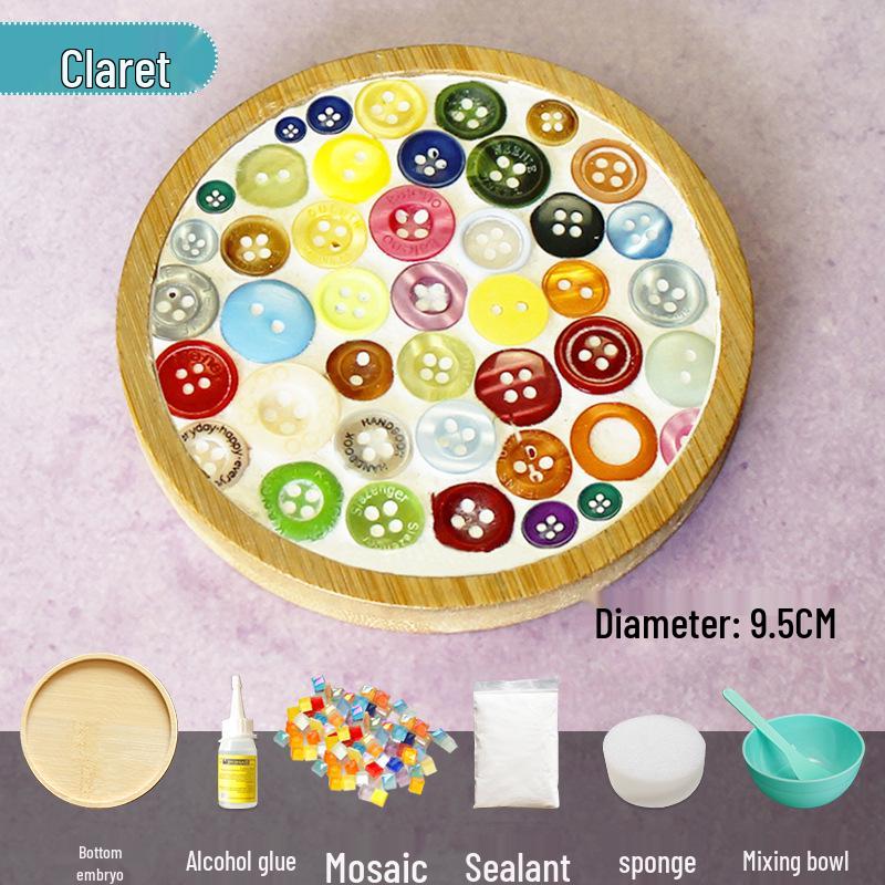 Bamboo Mosaic Coaster DIY Kit for Students and Kids