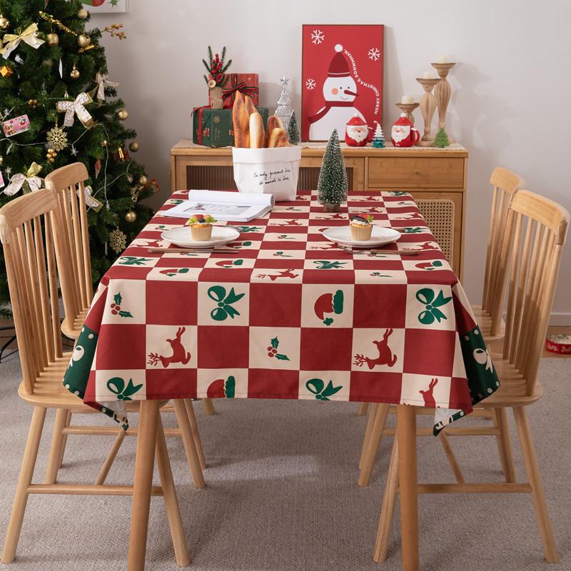 25 Polyester Printed Christmas Christmas Deer Tablecloth Decorative Coffee Table Tablecloth Waterproof Table Cloth