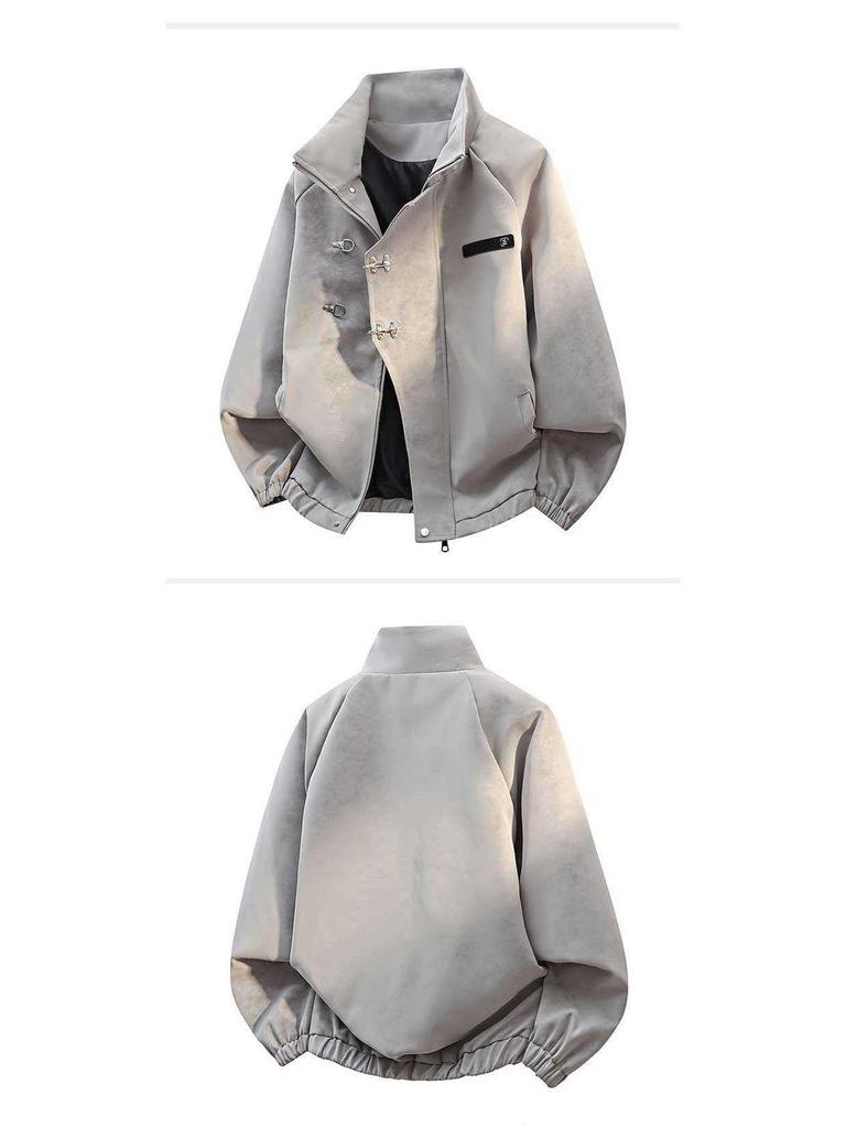 2025 Retro Tie-Dye Leather Jacket: Casual, Loose, Versatile Chinese Style for Couples