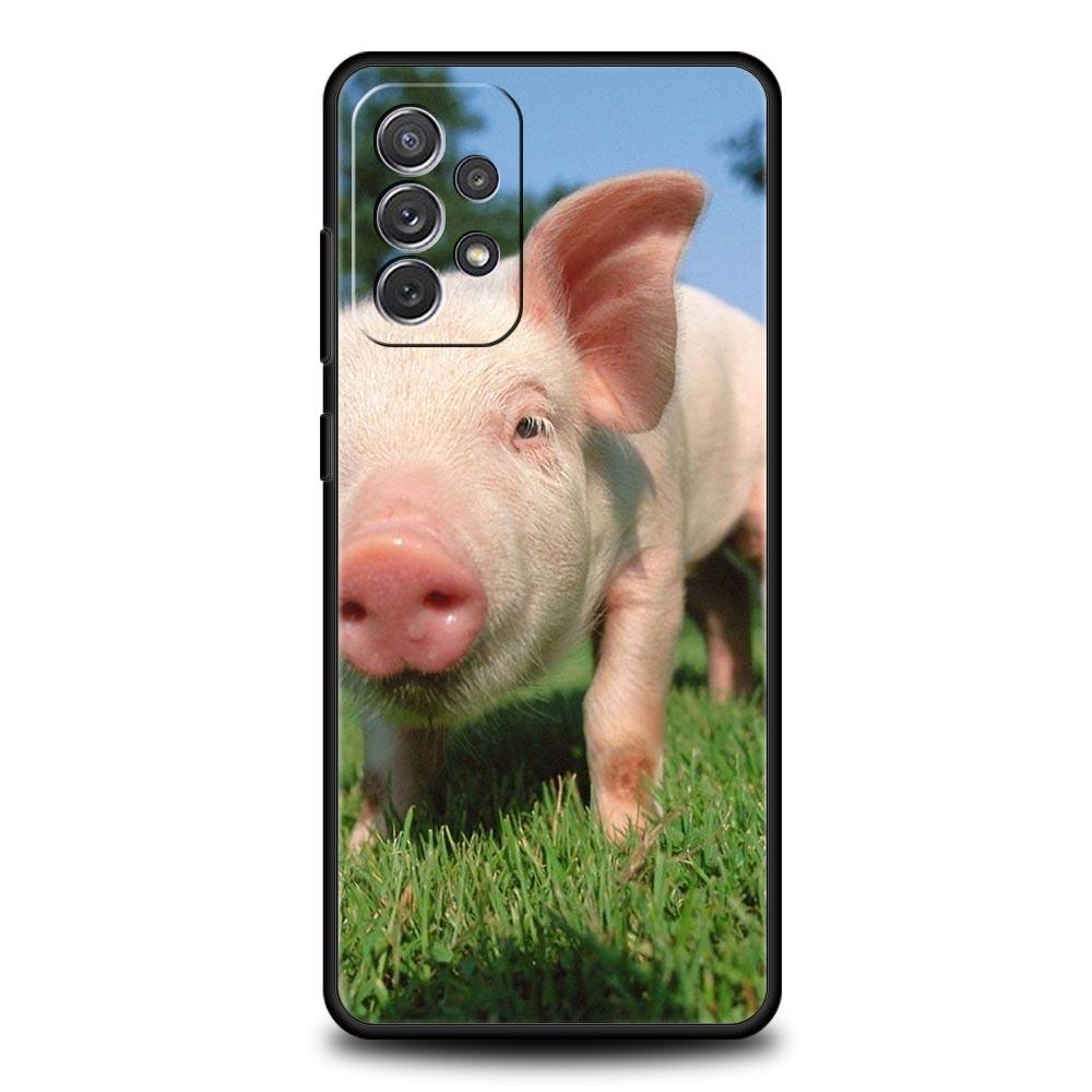 Cute little Pink Pig Phone Case for Samsung A51 A71 A21S A12 A11 A15 A25 A31 A41 A23 A33 A53 A73 A03S A05S A13 5G A35 A55 Cover