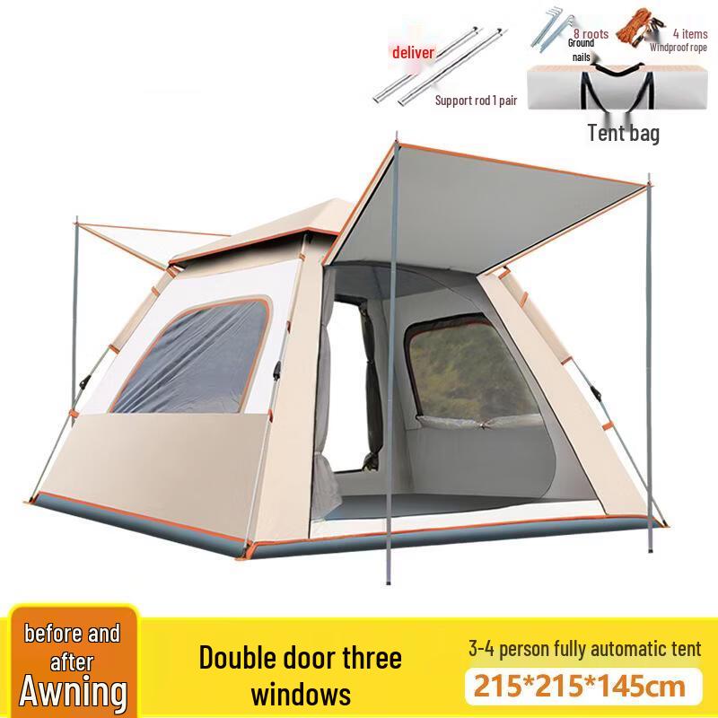 OEING Automatic 2-in-1 Camping Tent with Canopy