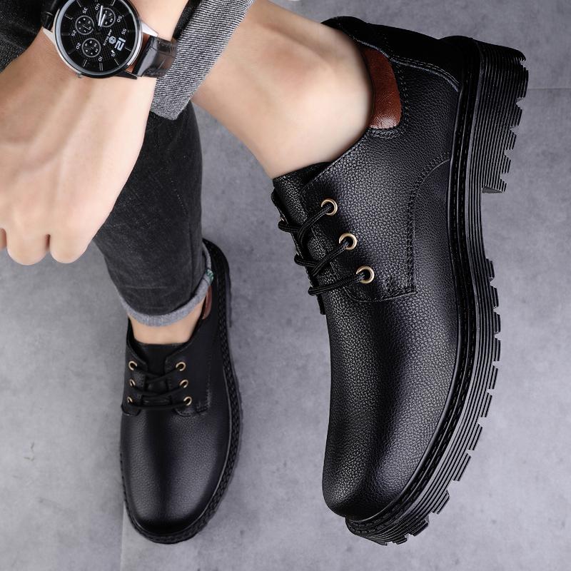 New Autumn Elegant Mens Classic Wedding Dress Formal Shoes Office Lace Up Men's Business Casual Black Flats Comfortable Loafers