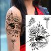 Black Flower Temporary Tattoo For Women Adultsl Fake Peony Rose Dahlia Lotus Tattoo Sticker 3D Body Art Bouquet Sexy Tatoo Paste