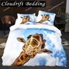 Conjunto de capa de edredom girafa girafas estilo oriental ambiente retrô conjunto de cama tema animal king size macio confortável capa de edredom