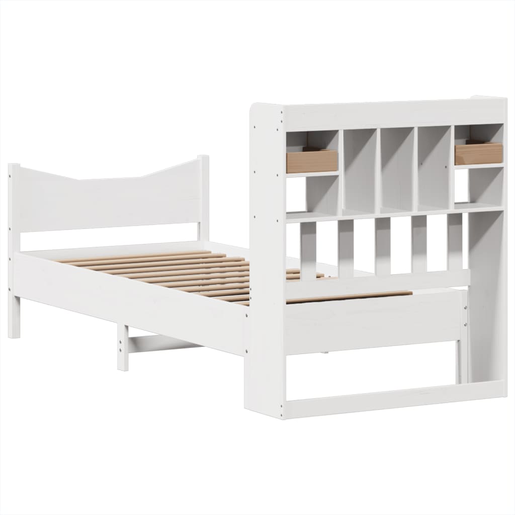 Solid Wood Bed without Mattress White 75 x 190 cm Pine Wood