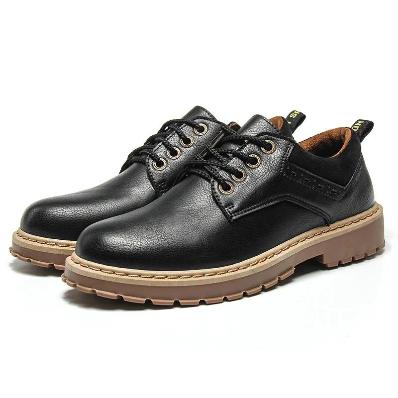 

Fashion Retro Leather Men s Shoes New British Wind Retro Tooling Shoes Men Casual Shoes Platform Sneakers Men Zapatos De Hombre 39 чёрный