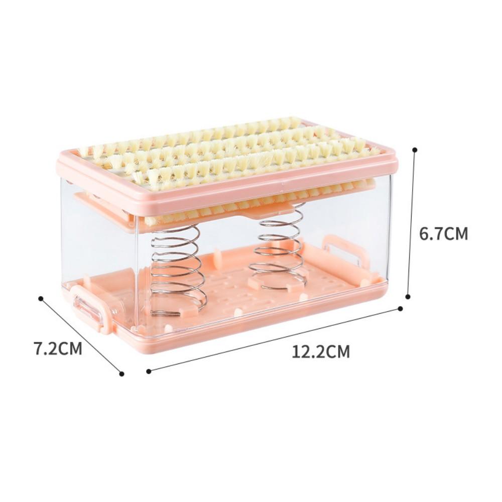 Brush Type Soap Box Multifunctional Soap Dish Soap Rack Storage Box With Brush Lid Hands-free Laundry Tool Portable Foaming Box