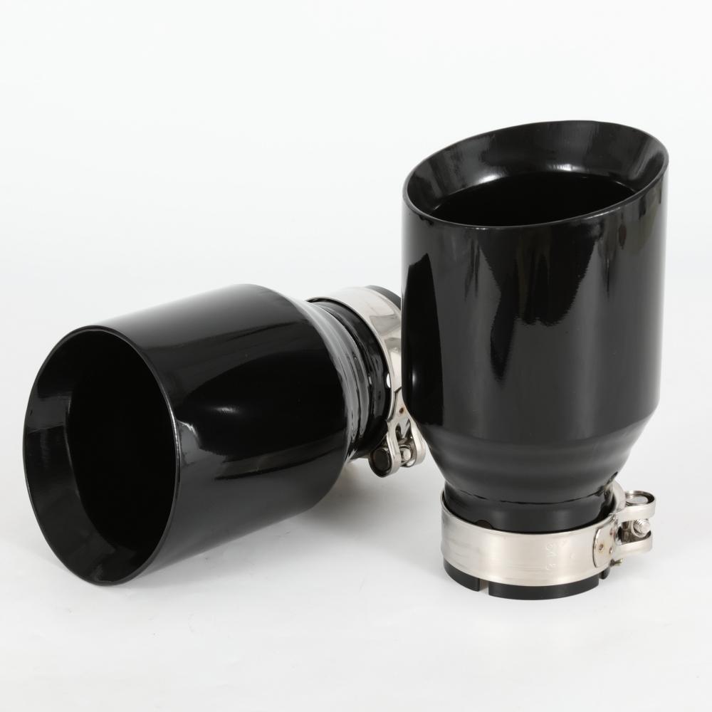 1 PC Car Modified Stainless Steel Glossy Black Exhaust Pipe Universal Bevel Edeg Shiny Muffler Tip For BMW Series Mazda VW Benz