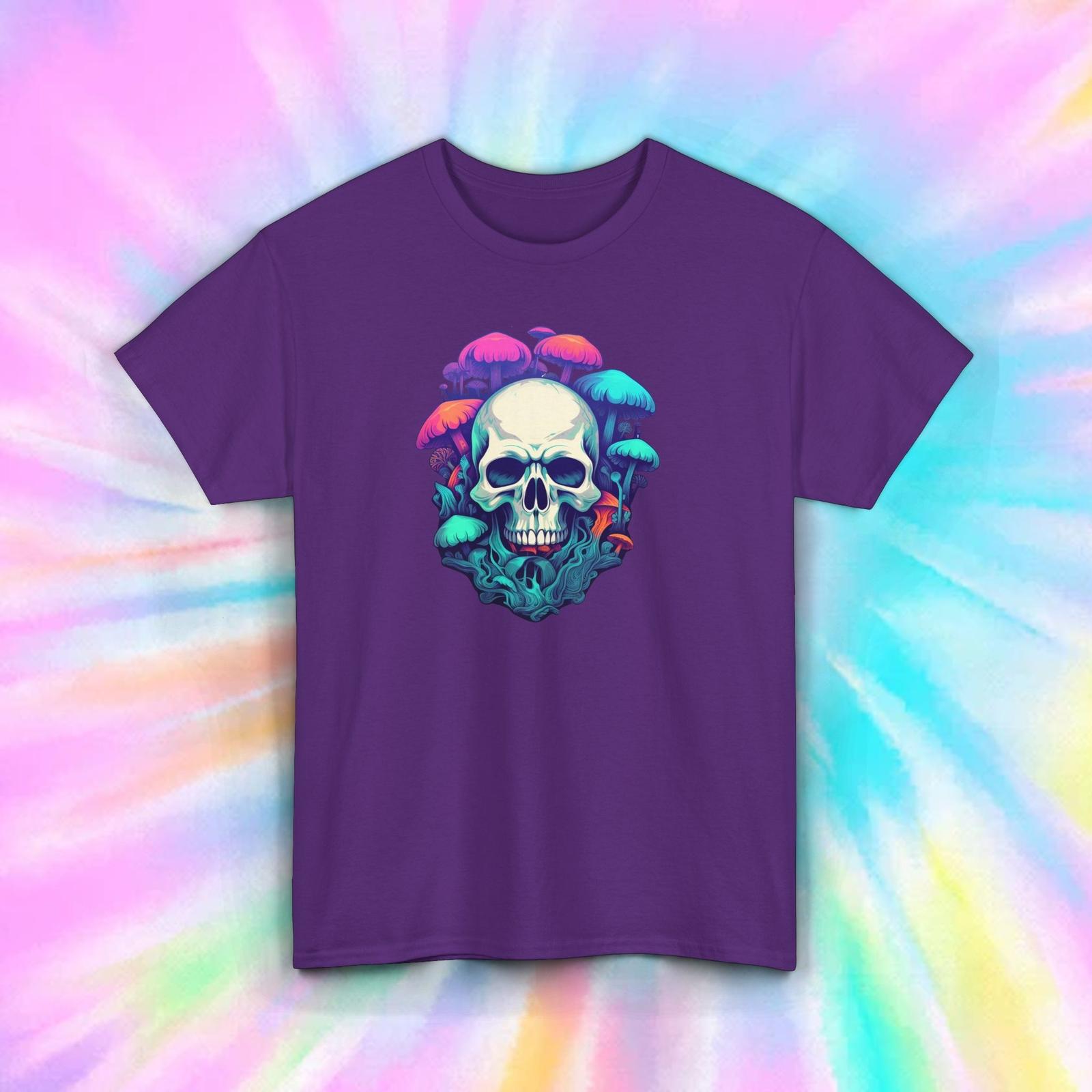 Skull Mushrooms Psychedelic Art Trippy Gothic Aesthetic Graphic Tee S-5XL S