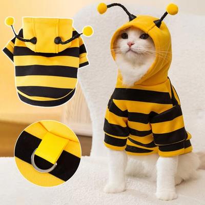 Funny Bee Design Puppy Cat Clothing Thickened Warm Cat Sweatshirt Soft Jumpsuit Dog Pullover Hoodie Autumn/Winter