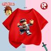 Roblox-Inspired Graffiti Print Kids T-Shirt, Cool Streetwear Style for Boys/Girls, Trendy Casual Tee with Hip-Hop Vibes