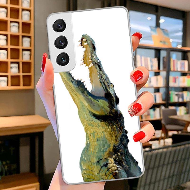 Crocodile Animal Cover Phone Case For Samsung Galaxy S26 S25 Edge S24 Ultra S23 S22 Plus S21 S20 FE Soft Fundas Shell Galaxy S25