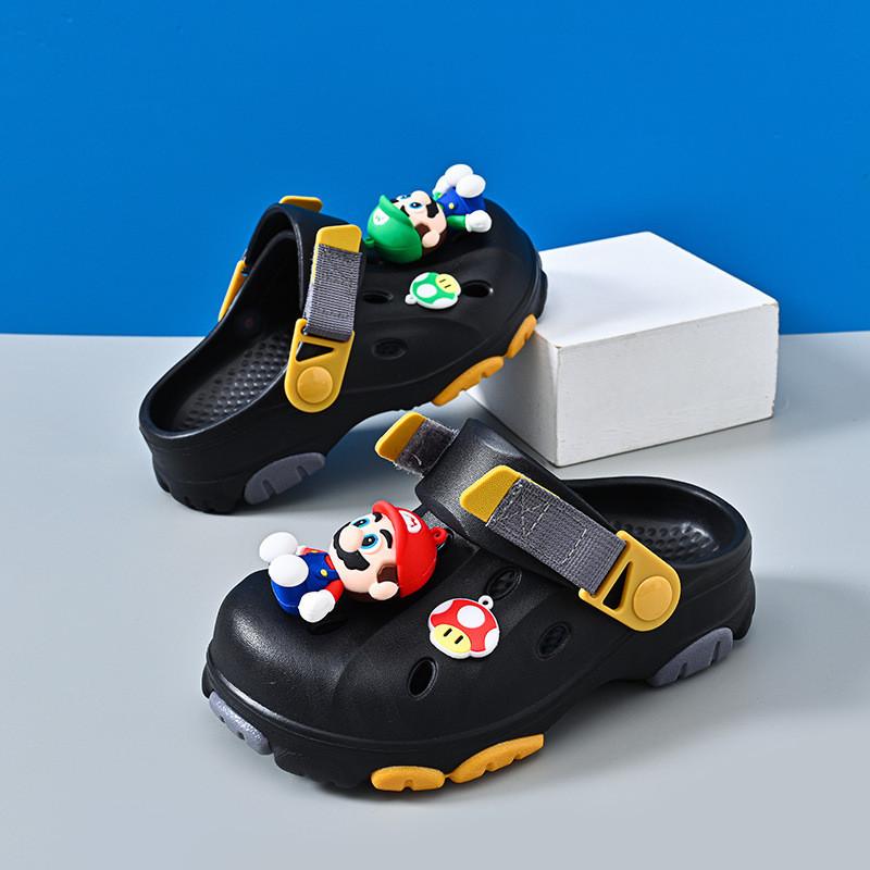 Sandale Slip-on Desen Animat Mario pentru Copii, Confortabile, din Spumă EVA, Încălțăminte de Plajă pentru Băieți