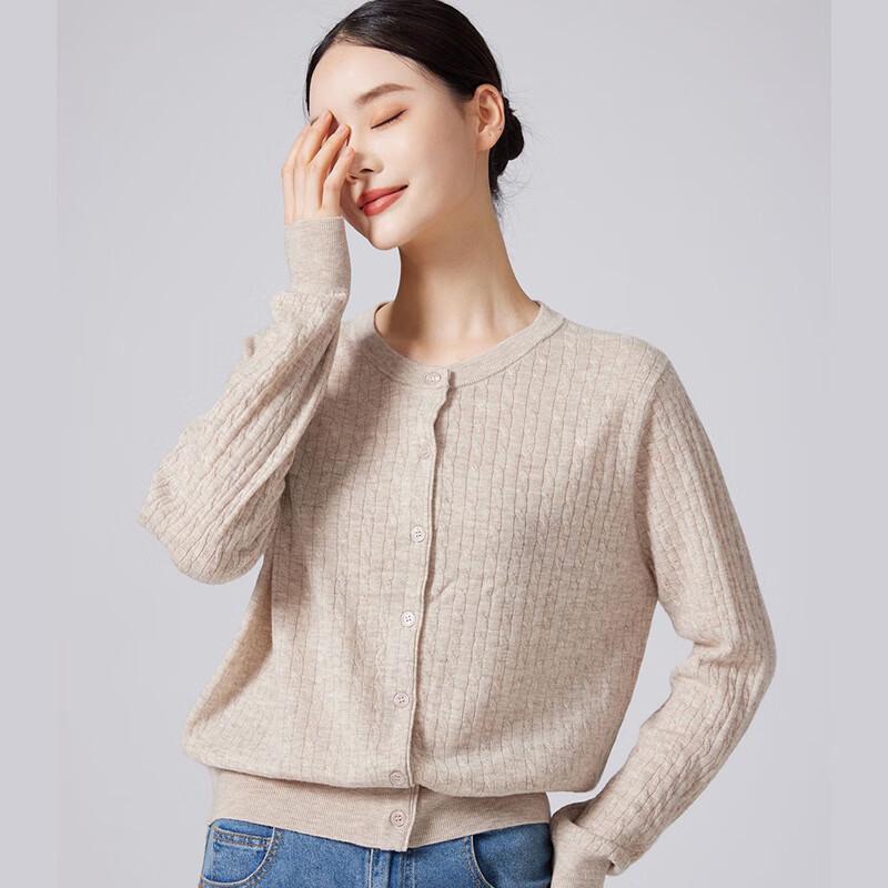 

Fengxun Women s 100% Pure Wool Long Sleeve Cardigan M