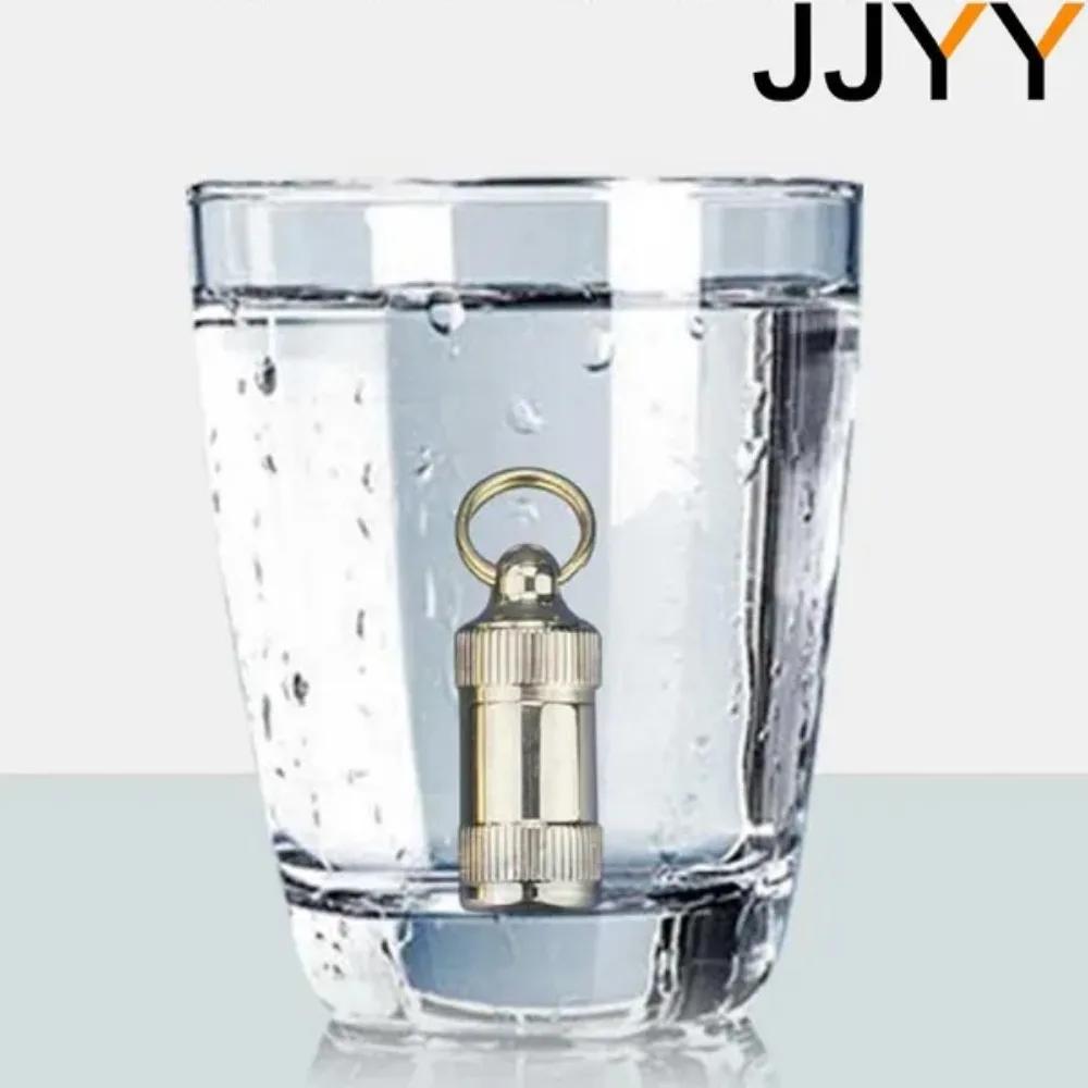 Portable Brass Snuff Bottle with Mini Spoon Pill Container for First Aid Storage Collection