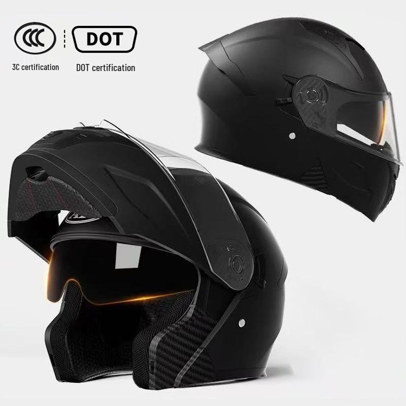 3C Certified Flip-up Motorcycle Helmet for All-Season Use, Unisex, and Universal Fit for Electric Vehicles.