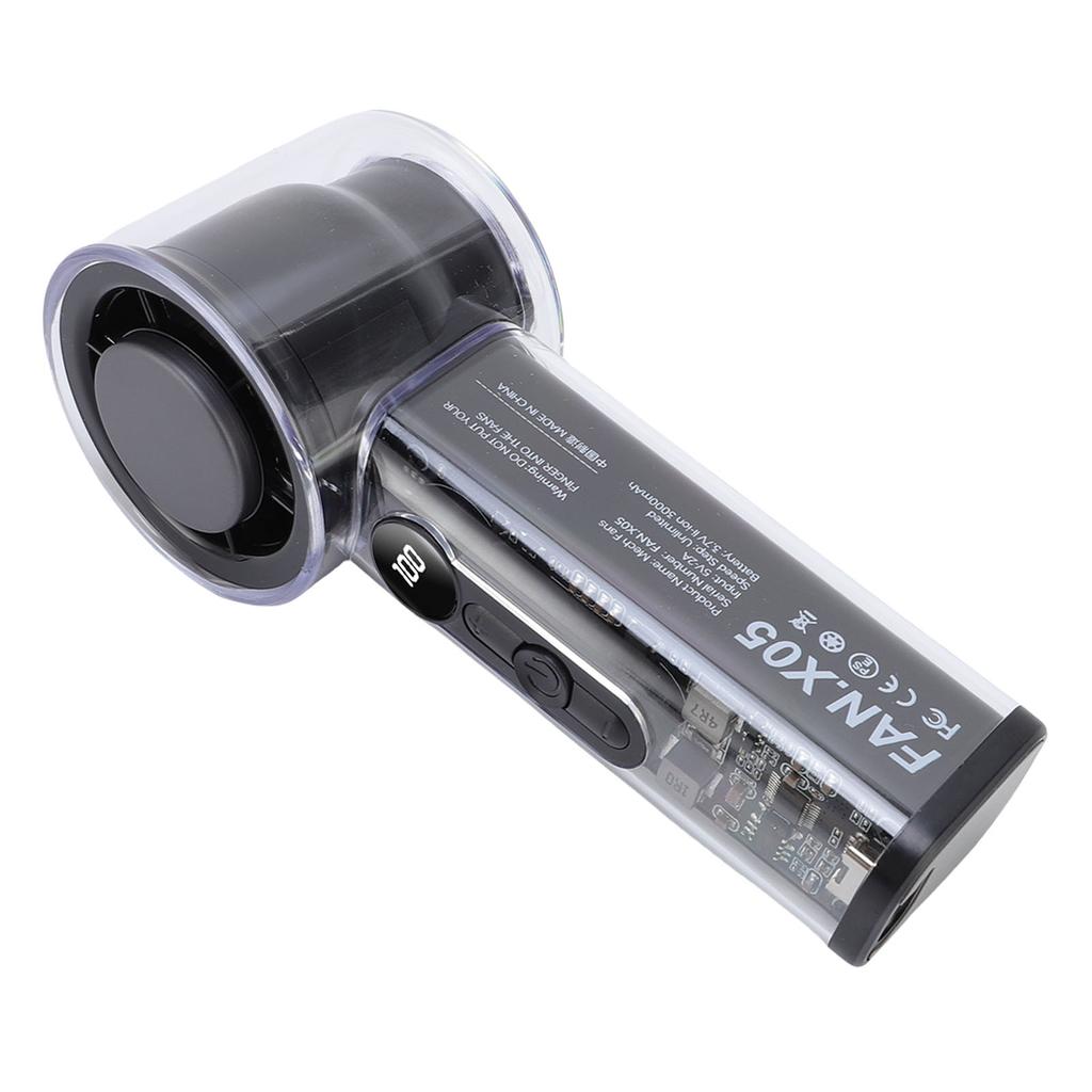 Portable Handheld   Fan Stepless Adjustment Digital Display Silent Small   Cooling Fan for Travel Beach Camping Home