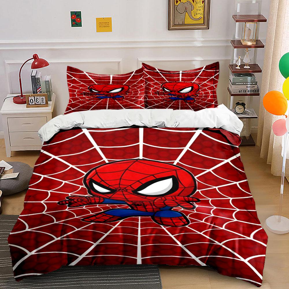 Spider-Man On Web Pattern. Bedding Sets Duvet Cover Sets Duvet Covers Pillowcases(1 * Duvet Cover 2 * Pillowcases Without Duvet Insert)