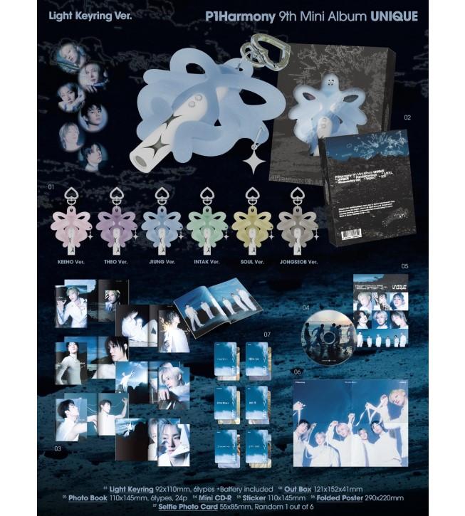 P1Harmony Mini-Album Vol.9 [UNIQUE] (Leichter Schlüsselanhänger Version) | P1Harmony Offizielles K-POP Album