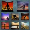 Leisure Art Sunset Cycling Pillow Case For 30x30cm45x45cm55x55cm For Home Bedroom Decoration And Protector