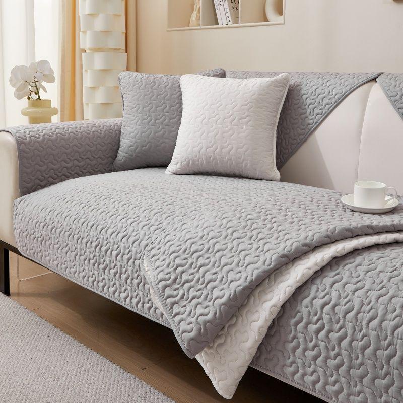 

Cotton All Year Round Neutral Scandinavian Non Slip Living Room Fabric Craft Pure Color-Grey 70*70cm