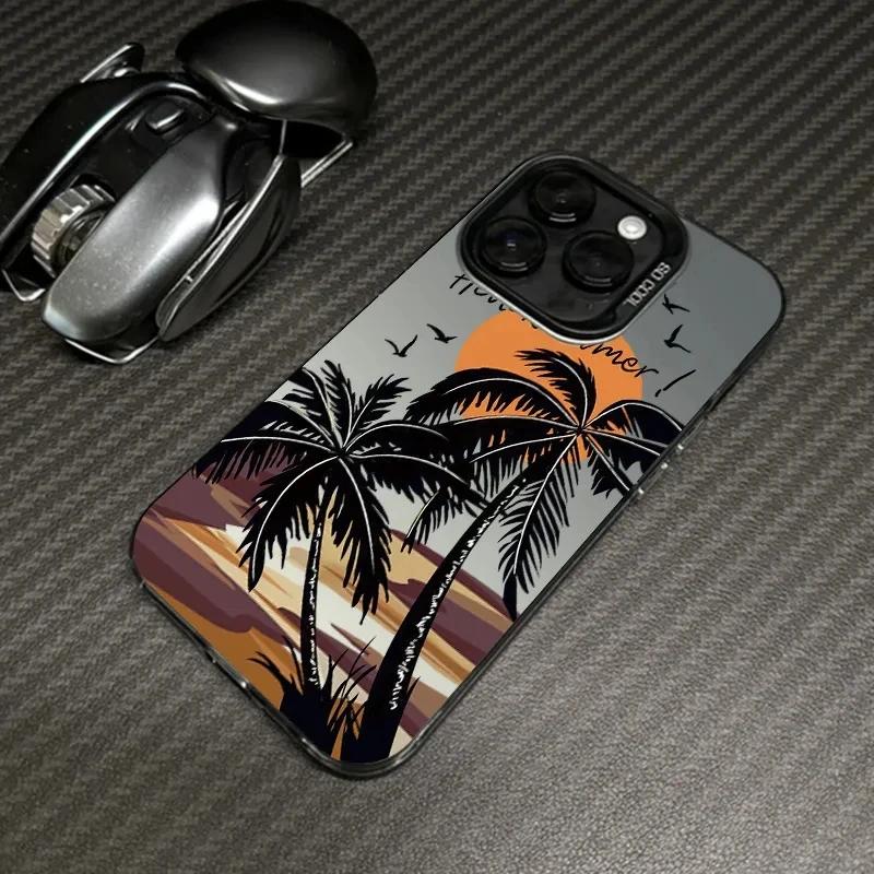 Summer Scenery Coconut Tree Design PhoneCase For lPhone 17 16 15 14 13 12 11 Pro MaxShockproof Hard Cover Case Funda Coque