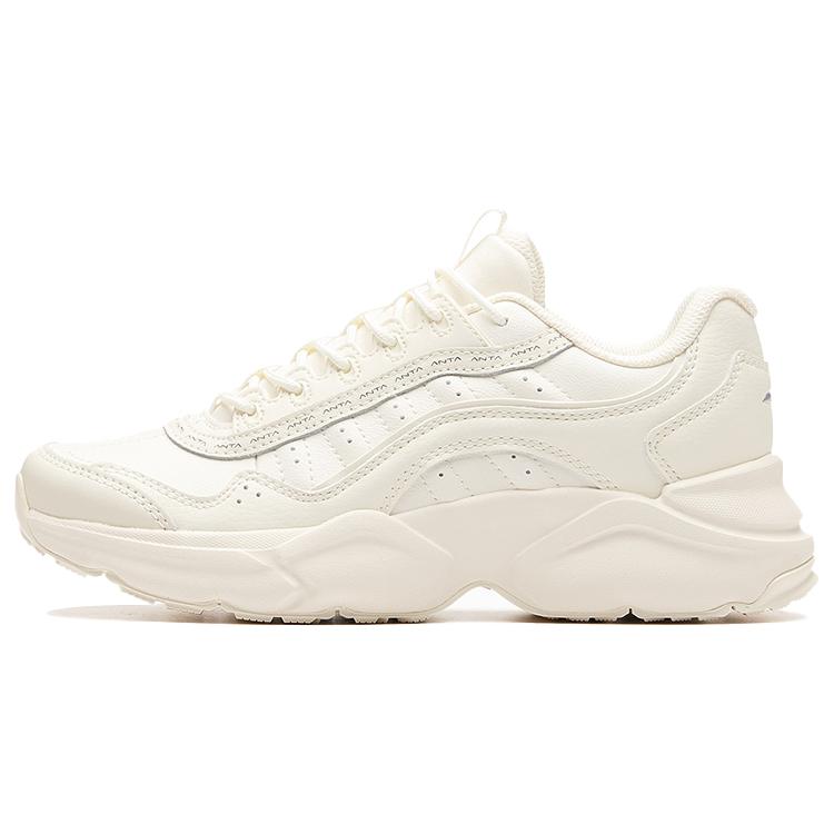 

New Anta Cushioning, Slip Resistant, And Abrasion Resistant Low Top Training Shoes Women s Ivory White 122017772-3 38.5