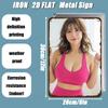 Retro Metal Wall Sign - Vintage Pink Fitness Girl, 8x12in Poster for Home Gym, Bar, Cafe, Wedding Decor